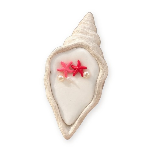 Handmade plaster conch - plaster, shell
