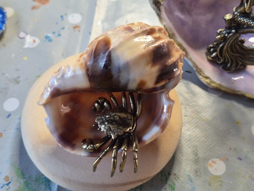 Vintage brass hermit crab - hermit, in