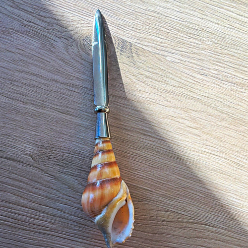 Vintage metal seashell - metal,