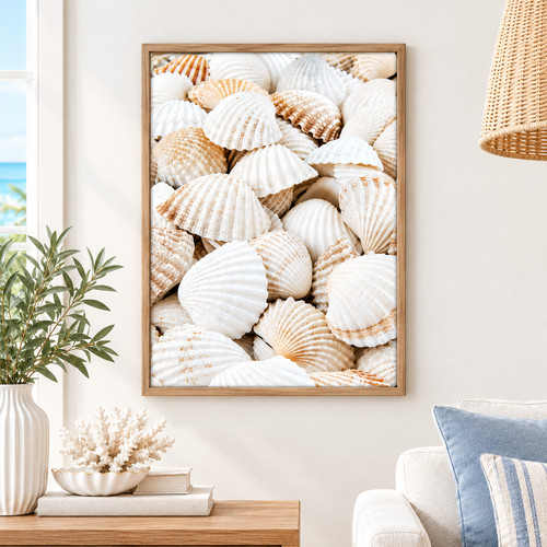 Coastal seashell wall - coastal, art