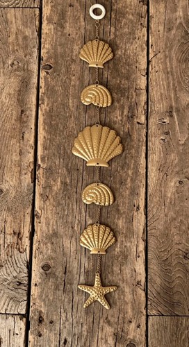 Gold seashell starfish - gold, wall