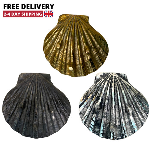 Metal sea shell decor 13cm - metal,